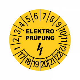 Prfplaketten - ELEKTRO PRFUNG - Gelb