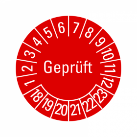 Prfplaketten - Geprft - 30 mm - 2018-2023 - Geprft - Rot
