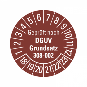 Prfplaketten - Geprft nach DGUV Grundsatz 308-002