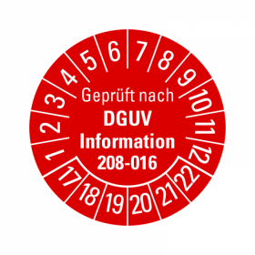 Prfplaketten - Geprft nach DGUV Information 208-016