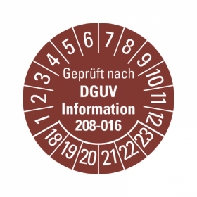 Prfplaketten - Geprft nach DGUV Information 208-016