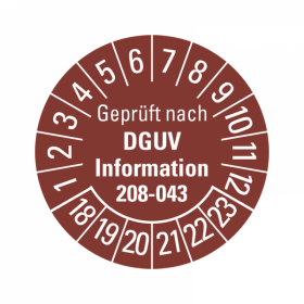 Prfplaketten - Geprft nach DGUV Information 208-043