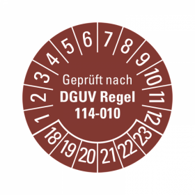 Prfplaketten - Geprft nach DGUV Regel 114-010