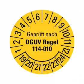 Prfplaketten - Geprft nach DGUV Regel 114-010