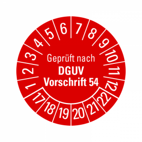 Prfplaketten - Geprft nach DGUV Vorschrift 54