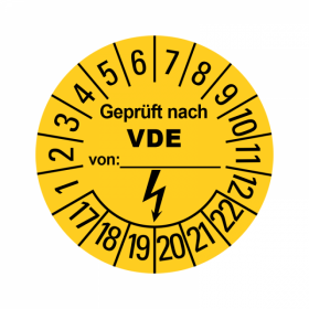 Prfplaketten - Geprft nach VDE - Elektro - Gelb