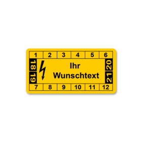 Individuelle Prfplaketten - Ihr Text - Gelb - 51 x 25 mm...