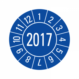 Prfplaketten - Jahreszahl 4-stellig - 30 mm - 2017 - Blau