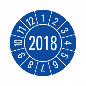 Prfplaketten - Jahreszahl 4-stellig - 30 mm - 2018 - Blau