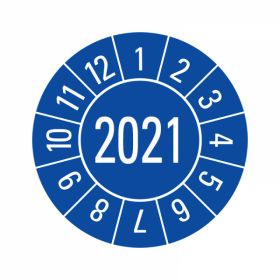 Prfplaketten - Jahreszahl 4-stellig - 20 mm - 2021 - Blau