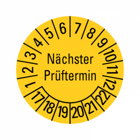 Prfplaketten - Nchster Prftermin - 20 mm - 2017-2022 -...