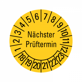 Prfplaketten - Nchster Prftermin - 20 mm - 2018-2023 -...