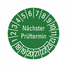 Prfplaketten - Nchster Prftermin - 20 mm - 2018-2023 -...