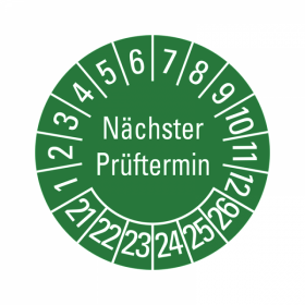 Prfplaketten - Nchster Prftermin - 20 mm - 2021-2026 -...
