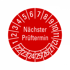 Prfplaketten - Nchster Prftermin - 30 mm - 2021-2026 -...