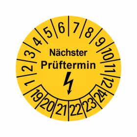 Prfplaketten - Nchster Prftermin - Elektro - Gelb - 20...