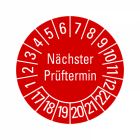 Prfplaketten - Nchster Prftermin - 30 mm - 2017-2022 -...