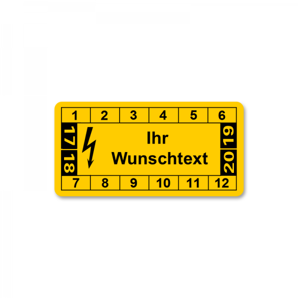 Individuelle Prfplaketten - Ihr Text - Gelb - 51 x 25 mm - Layout 6