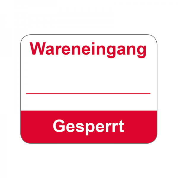 QS-Etiketten - Wareneingang - Gesperrt - 45 x 36 mm - Papier - permanent haftend - Rot 